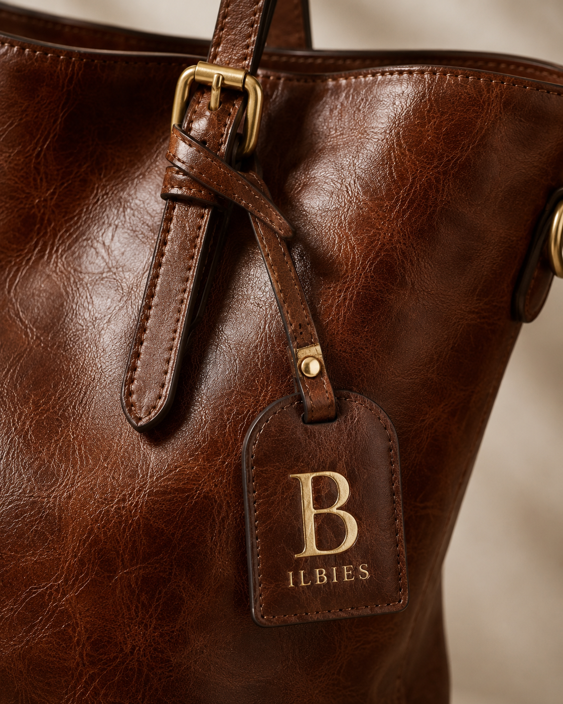 ILBIES Heritage Brown Leather Tote Bag