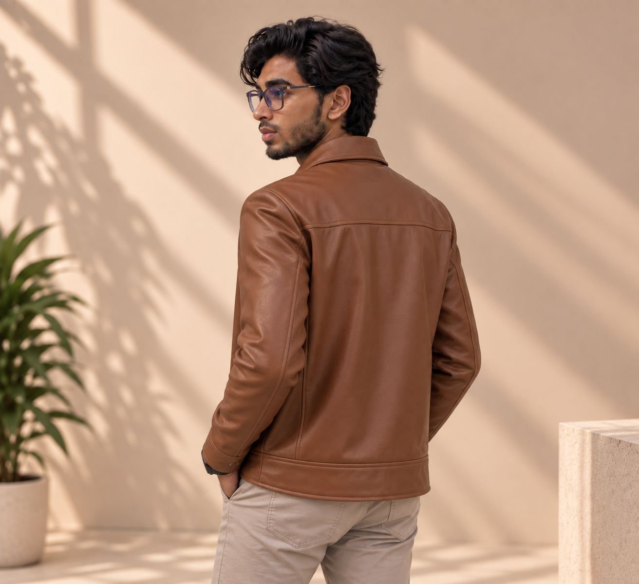 Men’s Premium Brown Leather Jacket | Classic Zip-Up Casual Jacket – ILBIES - Image 5
