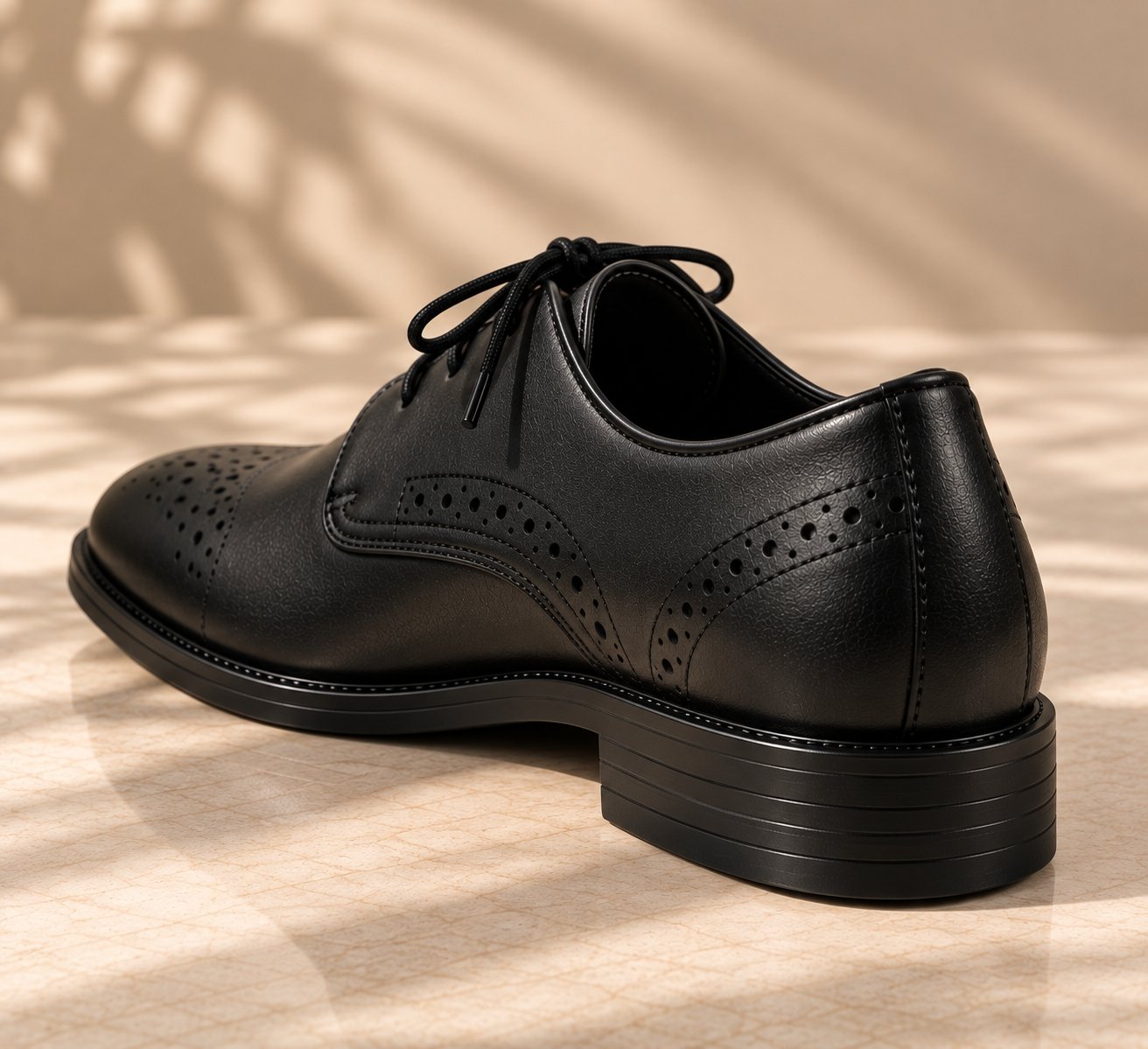 ILBIES Black Brogue Leather Formal Shoes - Image 3