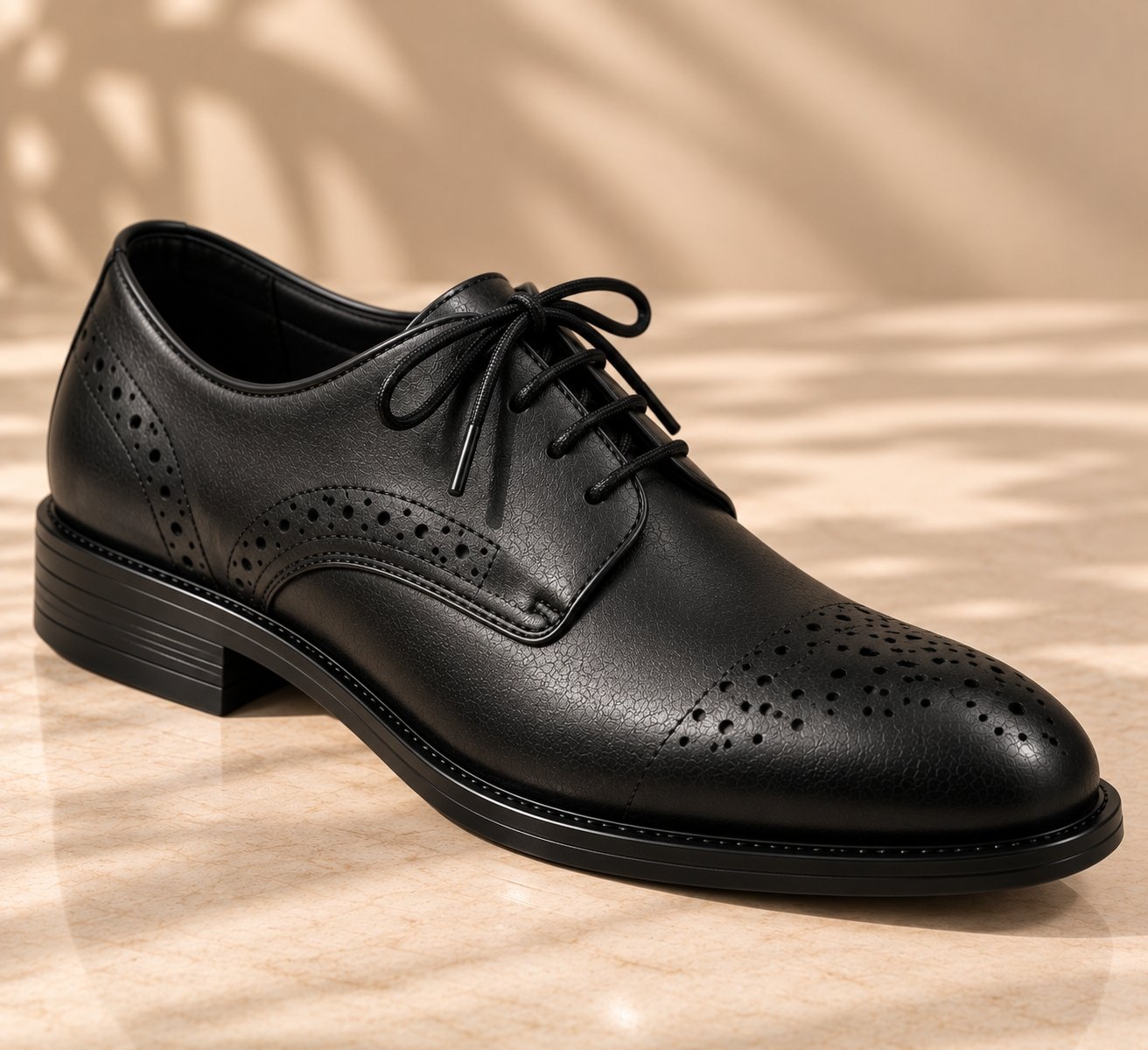ILBIES Black Brogue Leather Formal Shoes - Image 4