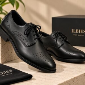 ILBIES Black Brogue Leather Formal Shoes